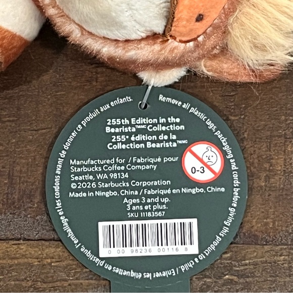 NWT Starbucks “Year Of The Horse” Plush Bearista Keychain & GC 2026 Ltd. Ed. - Picture 5 of 5